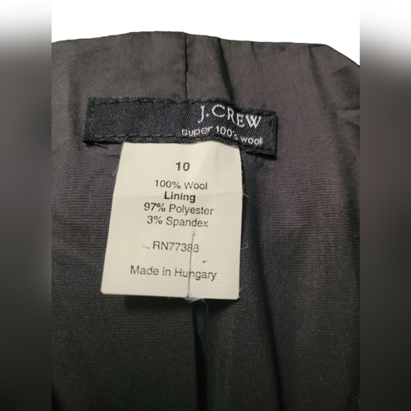 J. Crew Size 10 Military Wool Short Blazer Jacket Charcoal Made in Hungary - Picture 3 of 11